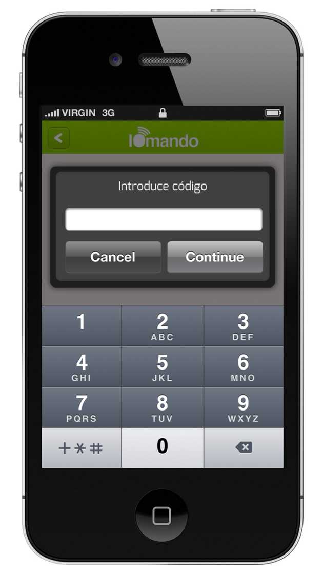 iomando app 2.0 — four-digit passcode lock