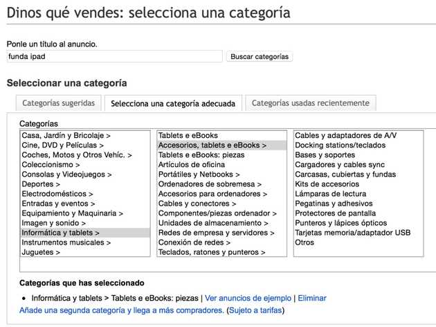 eBay categories